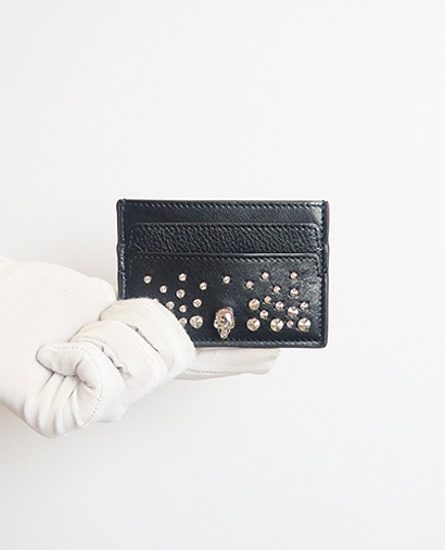 Alexander McQueen Skull/Stud Card Holder, front view